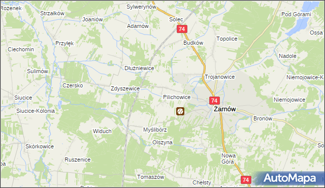 mapa Pilichowice, Pilichowice na mapie Targeo