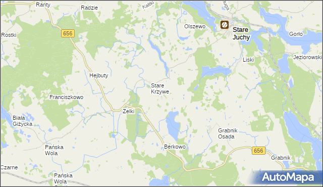 mapa Płowce gmina Stare Juchy, Płowce gmina Stare Juchy na mapie Targeo