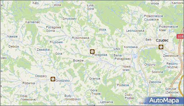 mapa Pstrągowa, Pstrągowa na mapie Targeo
