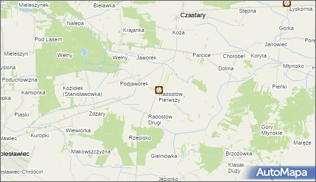 mapa Radostów Pierwszy, Radostów Pierwszy na mapie Targeo