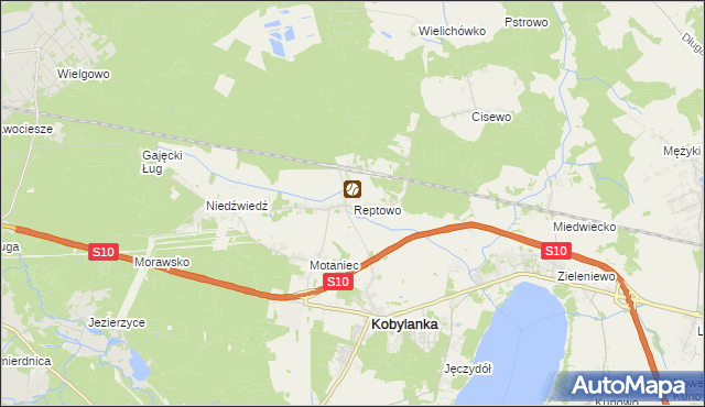 mapa Reptowo gmina Kobylanka, Reptowo gmina Kobylanka na mapie Targeo