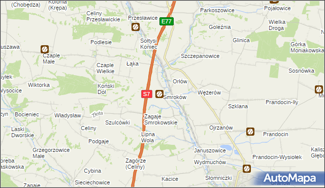 mapa Smroków, Smroków na mapie Targeo