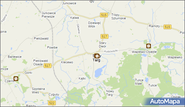 mapa Stary Targ, Stary Targ na mapie Targeo