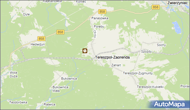 mapa Tereszpol-Zaorenda, Tereszpol-Zaorenda na mapie Targeo