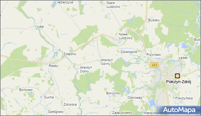 mapa Wardyń Górny, Wardyń Górny na mapie Targeo