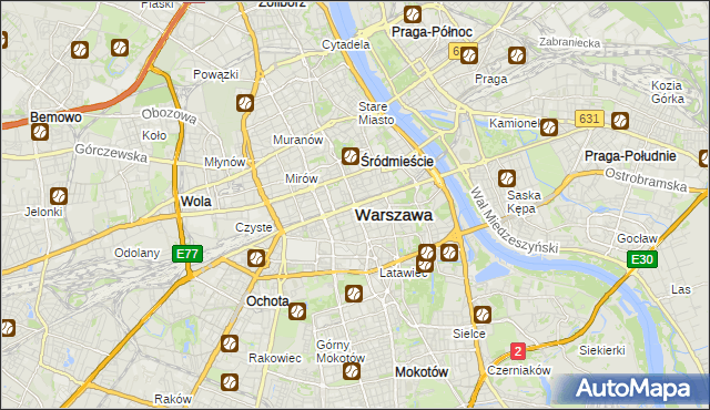 mapa Warszawy, Warszawa na mapie Targeo