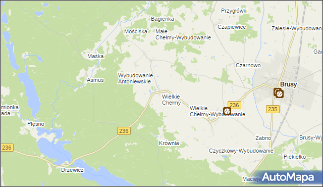 mapa Wielkie Chełmy, Wielkie Chełmy na mapie Targeo