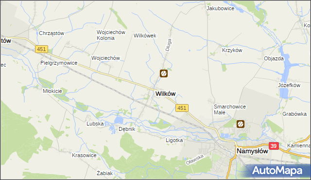 mapa Wilków powiat namysłowski, Wilków powiat namysłowski na mapie Targeo