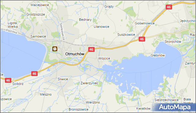 mapa Wójcice gmina Otmuchów, Wójcice gmina Otmuchów na mapie Targeo