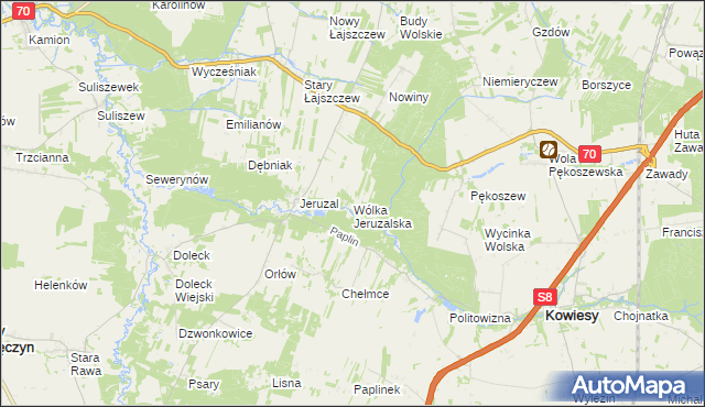 mapa Wólka Jeruzalska, Wólka Jeruzalska na mapie Targeo