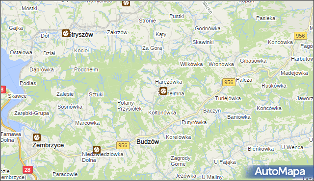 mapa Zachełmna, Zachełmna na mapie Targeo