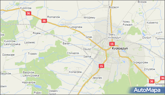 mapa Osusz, Osusz na mapie Targeo