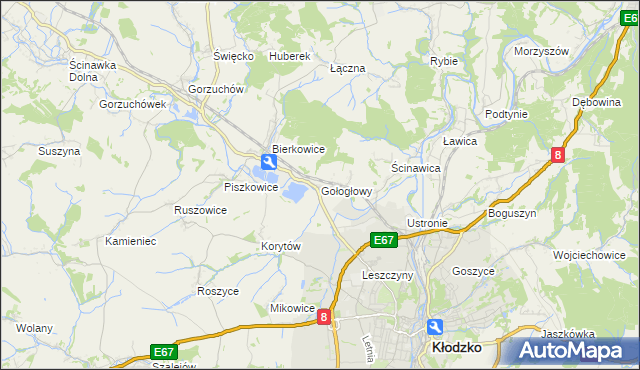 mapa Gołogłowy, Gołogłowy na mapie Targeo