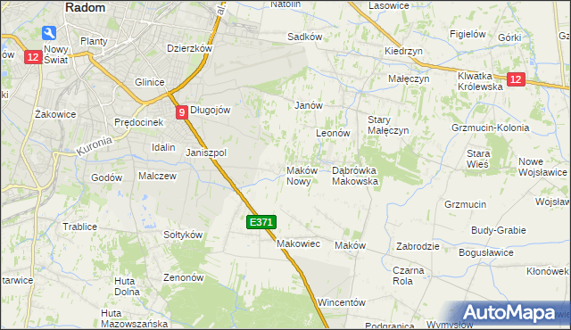 mapa Maków Nowy, Maków Nowy na mapie Targeo