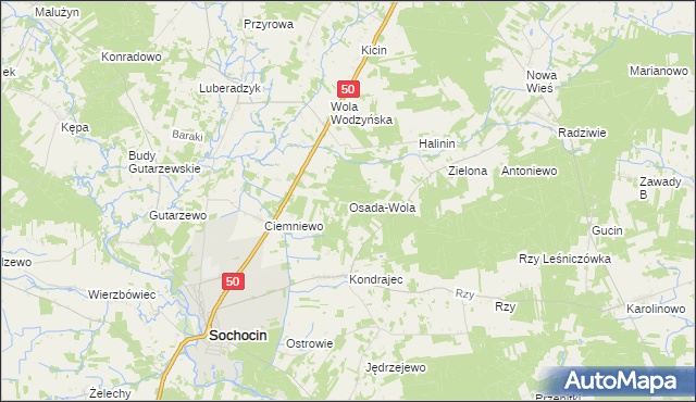 mapa Osada-Wola, Osada-Wola na mapie Targeo