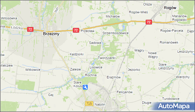 mapa Tworzyjanki, Tworzyjanki na mapie Targeo