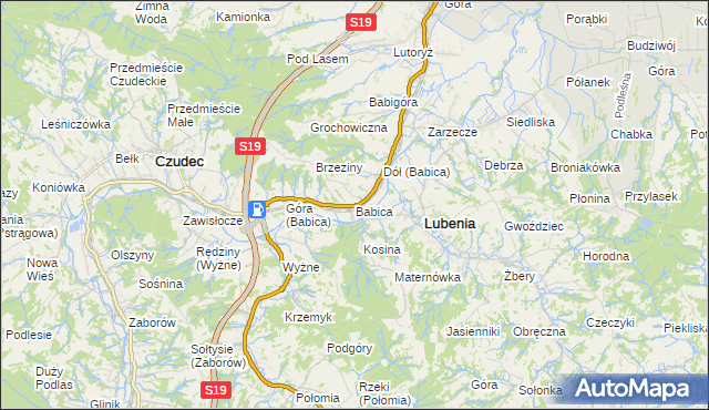 mapa Babica gmina Czudec, Babica gmina Czudec na mapie Targeo