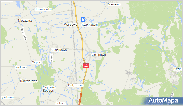 mapa Chludowo, Chludowo na mapie Targeo
