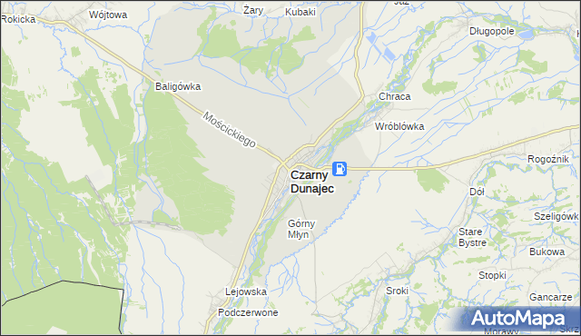 mapa Czarny Dunajec, Czarny Dunajec na mapie Targeo