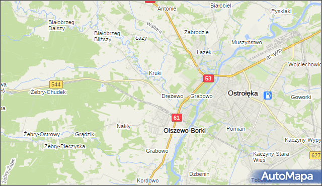 mapa Drężewo, Drężewo na mapie Targeo