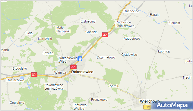 mapa Drzymałowo, Drzymałowo na mapie Targeo