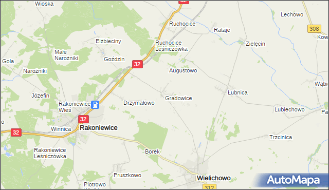 mapa Gradowice, Gradowice na mapie Targeo