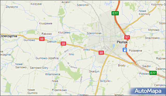 mapa Ilinko, Ilinko na mapie Targeo