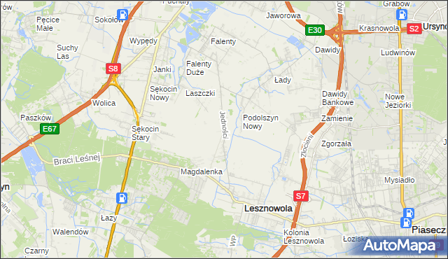 mapa Janczewice, Janczewice na mapie Targeo