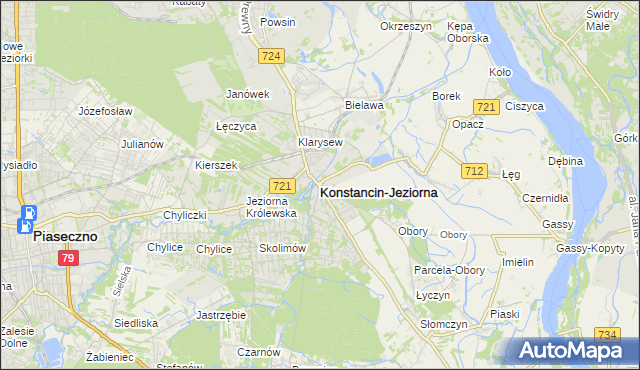 mapa Konstancin-Jeziorna, Konstancin-Jeziorna na mapie Targeo
