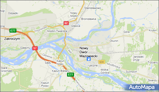 mapa Nowy Dwór Mazowiecki, Nowy Dwór Mazowiecki na mapie Targeo