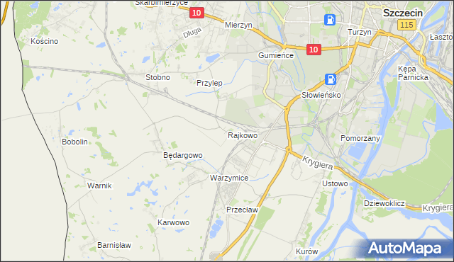 mapa Rajkowo, Rajkowo na mapie Targeo