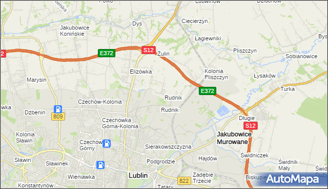 mapa Rudnik gmina Wólka, Rudnik gmina Wólka na mapie Targeo