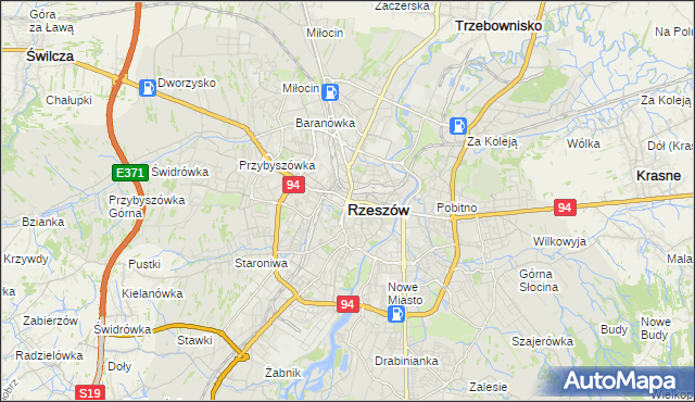 mapa Rzeszów, Rzeszów na mapie Targeo