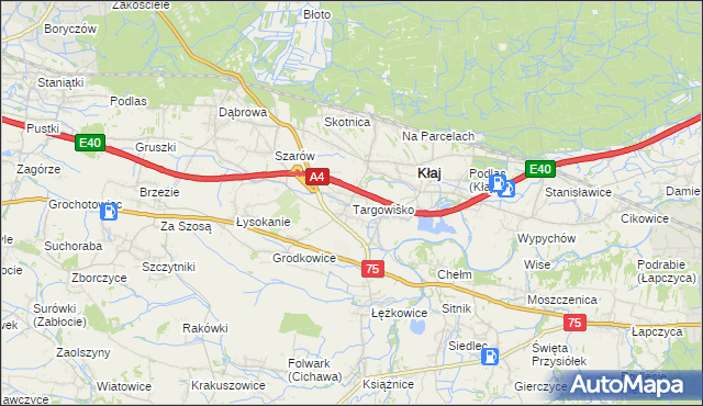 mapa Targowisko gmina Kłaj, Targowisko gmina Kłaj na mapie Targeo