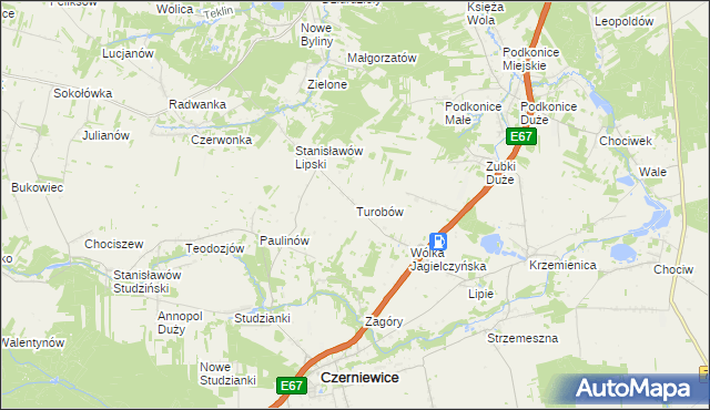 mapa Turobów, Turobów na mapie Targeo
