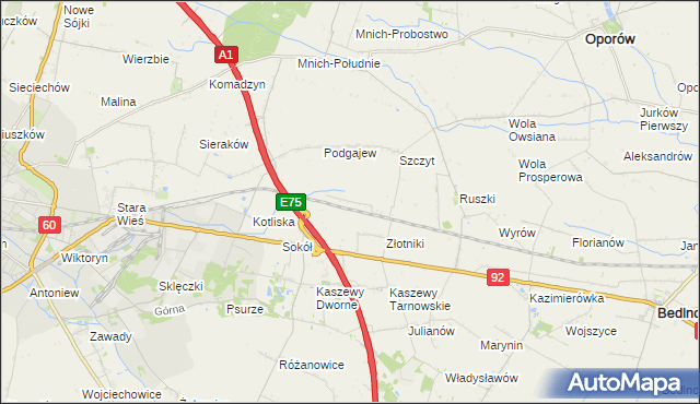 mapa Uroczysko Leśne, Uroczysko Leśne na mapie Targeo