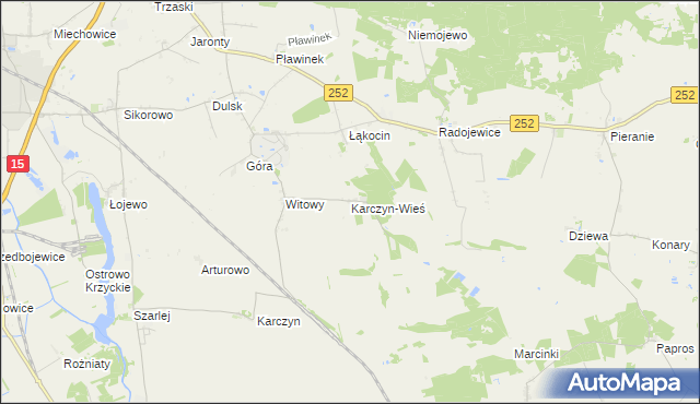 mapa Karczyn-Wieś, Karczyn-Wieś na mapie Targeo