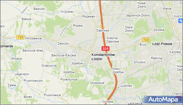 mapa Konstantynów Łódzki, Konstantynów Łódzki na mapie Targeo