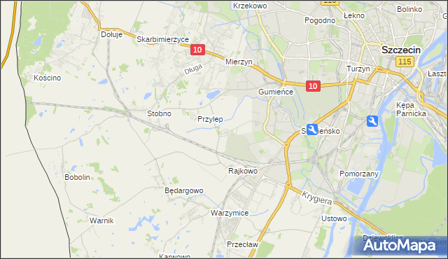 mapa Ostoja gmina Kołbaskowo, Ostoja gmina Kołbaskowo na mapie Targeo