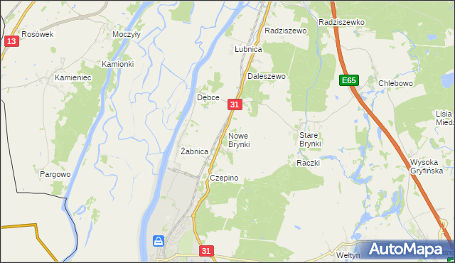 mapa Nowe Brynki, Nowe Brynki na mapie Targeo