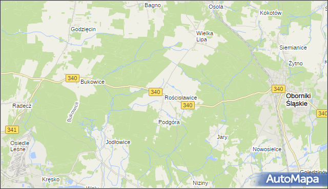 mapa Rościsławice, Rościsławice na mapie Targeo