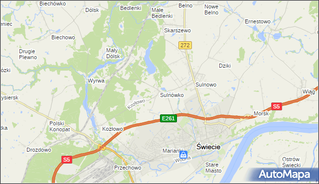 mapa Sulnówko, Sulnówko na mapie Targeo