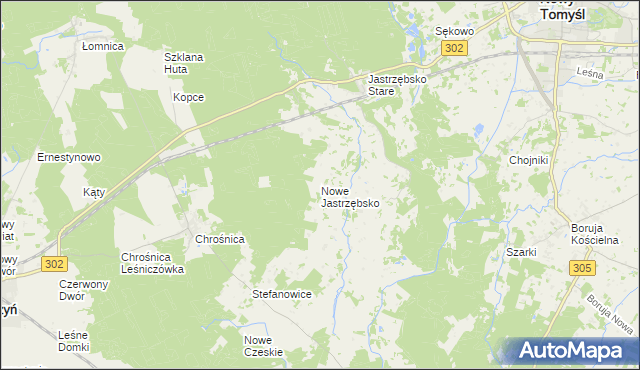 mapa Nowe Jastrzębsko, Nowe Jastrzębsko na mapie Targeo
