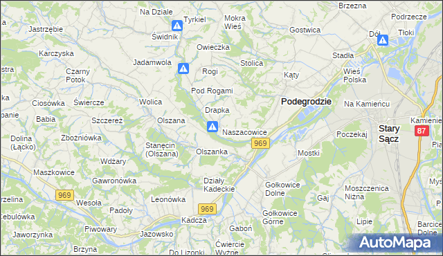 mapa Naszacowice, Naszacowice na mapie Targeo