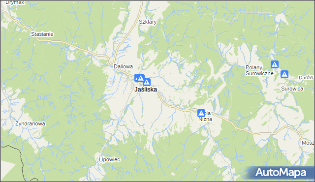 mapa Posada Jaśliska, Posada Jaśliska na mapie Targeo