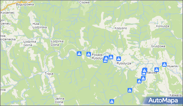 mapa Posada Rybotycka, Posada Rybotycka na mapie Targeo