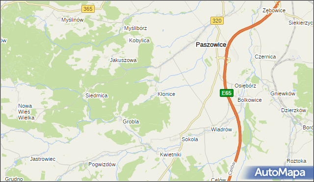 mapa Kłonice, Kłonice na mapie Targeo