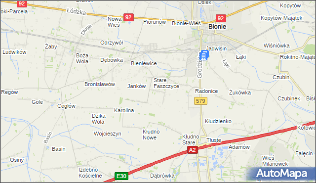 mapa Konstantów gmina Błonie, Konstantów gmina Błonie na mapie Targeo