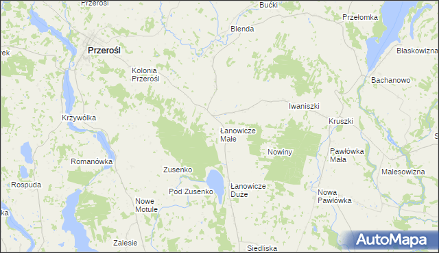 mapa Łanowicze Małe, Łanowicze Małe na mapie Targeo