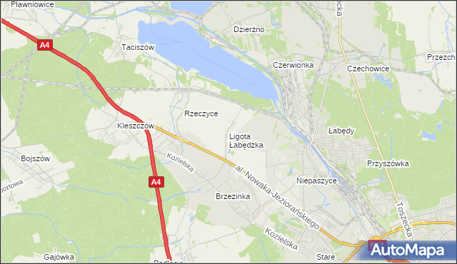 mapa Ligota Łabędzka, Ligota Łabędzka na mapie Targeo